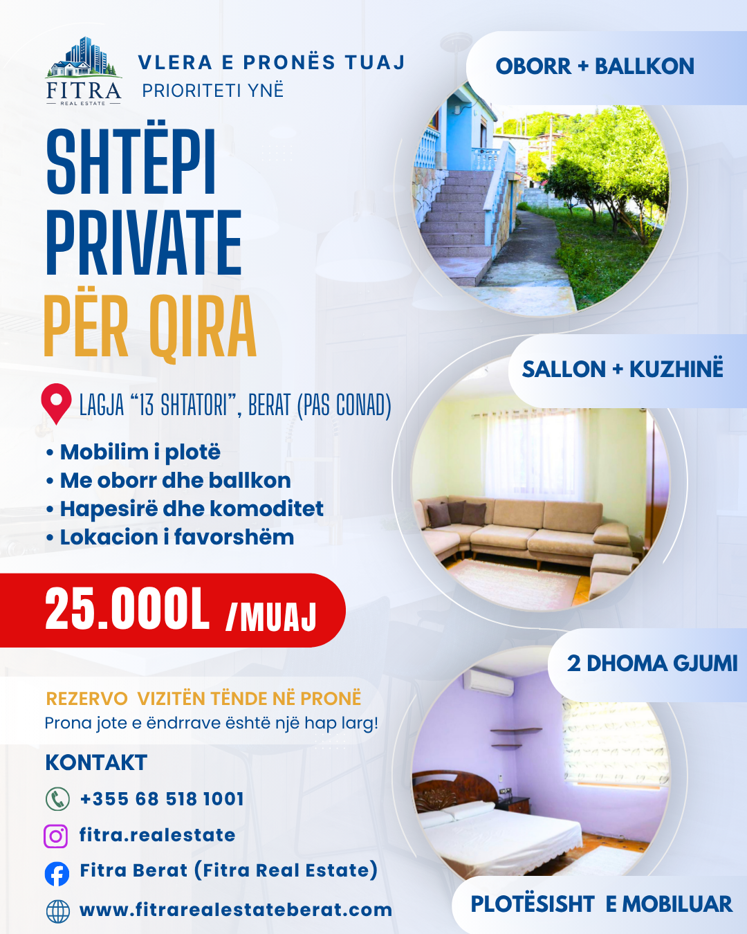House for rent in Lagjja 13 Shtatori, Berat – Fitra Real Estate